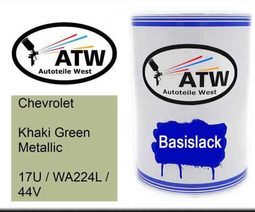 Chevrolet, Khaki Green Metallic, 17U / WA224L / 44V: 500ml Lackdose, von ATW Autoteile West.